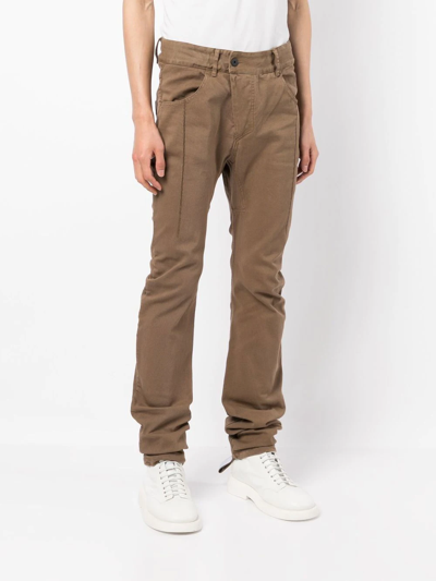 Shop 11 By Boris Bidjan Saberi Straight-leg Off-centre Trousers In Brown