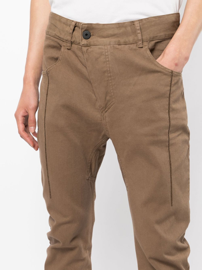 Shop 11 By Boris Bidjan Saberi Straight-leg Off-centre Trousers In Brown