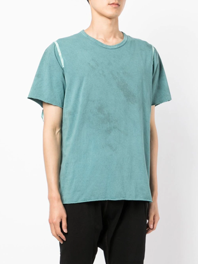 Shop Isaac Sellam Experience Distressed Short-sleeve T-shirt In Green