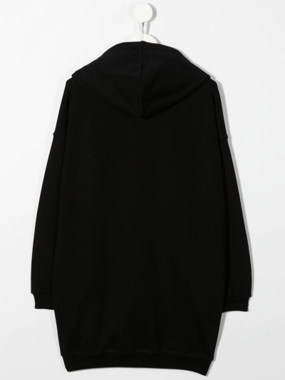 Shop Dsquared2 Logo-print Hooded Dress In Black