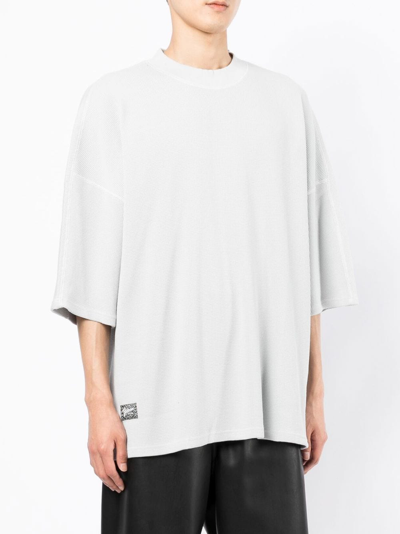 Shop Five Cm Drop-shoulder Cotton T-shirt In Grey
