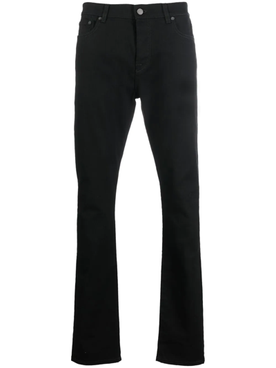 Shop Valentino Dark-wash Slim-fit Jeans In Black