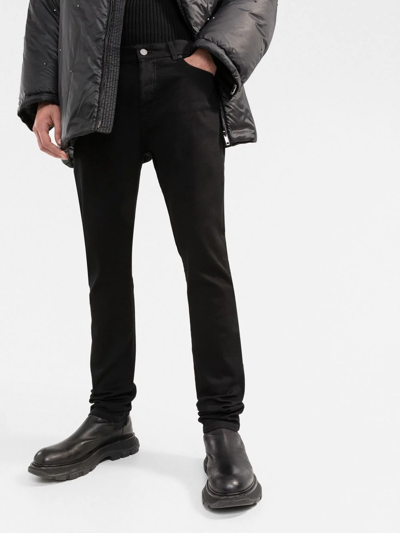 Valentino Dark-wash Slim-fit Jeans In Black