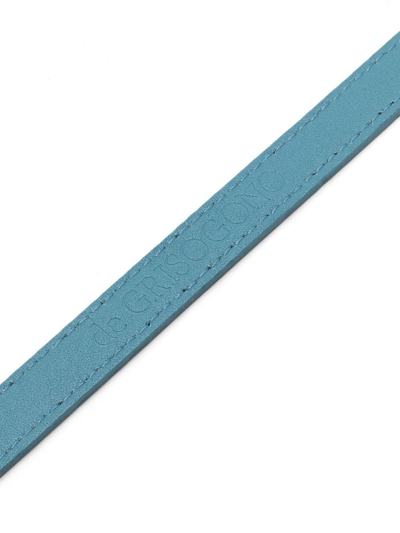Shop De Grisogono Flat Leather Bracelet In Blue