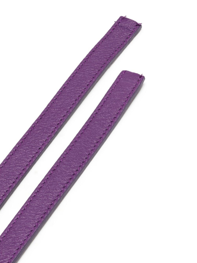 Shop De Grisogono Flat Leather Bracelet In Purple