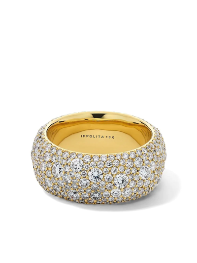 Shop Ippolita 18kt Yellow Gold Stardust Diamond Wide Band Ring