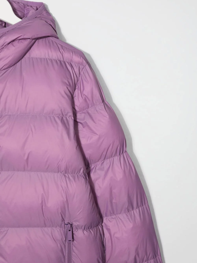Shop Dsquared2 Rear-logo Hooded Puffer Jacket In Purple