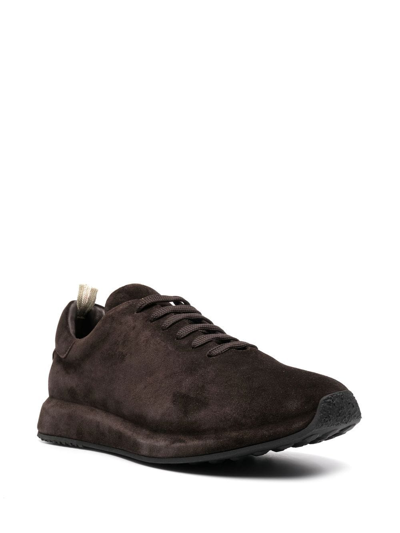 Officine Creative Race Suede Low-top Sneakers In Brown