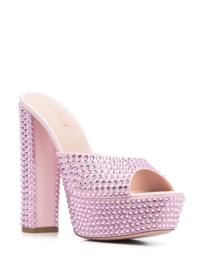 Shop Gedebe Crystal-embellished 150mm Sandals In Pink