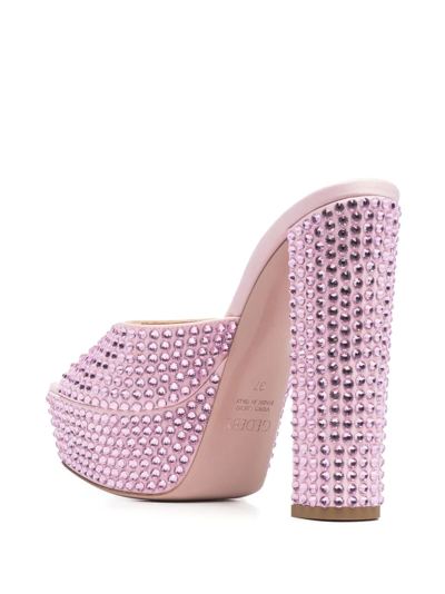 Shop Gedebe Crystal-embellished 150mm Sandals In Pink