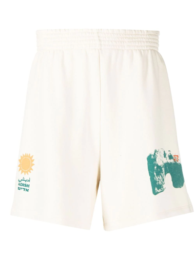 Shop Adish Logo-print Shorts In Neutrals