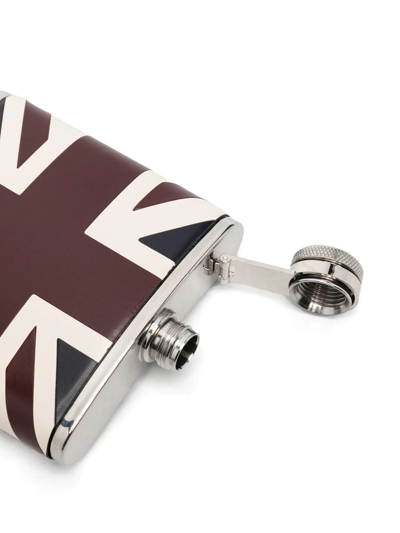 Shop Aspinal Of London Classic Union Jack Hip Flask (5oz) In Blue