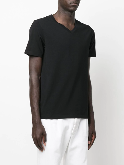 Shop Filippa K V-neck Organic-cotton T-shirt In Black