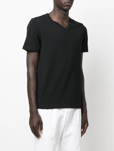 Filippa K V-neck Organic-cotton T-shirt In Black