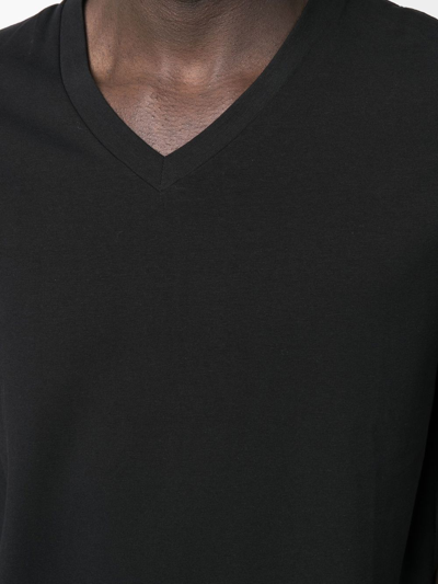 Filippa K V-neck Organic-cotton T-shirt In Black