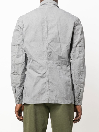 Shop Barbour International Logo-patch Lightweight Jacket In Grey