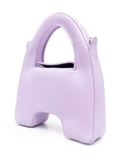 Ambush Debossed-logo Leather Tote In Purple
