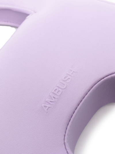 Ambush Debossed-logo Leather Tote In Purple