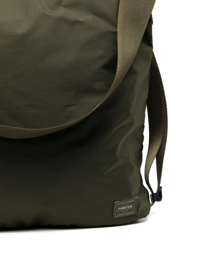 Shop Porter-yoshida & Co Logo-patch Shoulder Bag In Green
