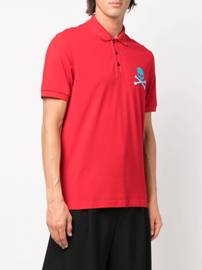 Shop Philipp Plein Short Sleeve Polo Shirt In Red