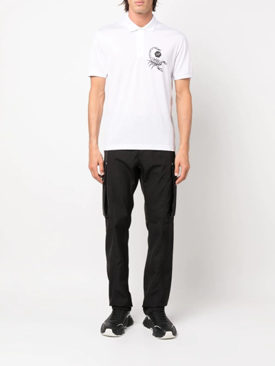 Shop Philipp Plein Short Sleeve Polo Shirt In White