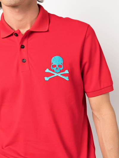 Shop Philipp Plein Short Sleeve Polo Shirt In Red