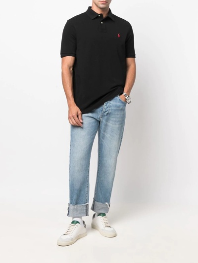 Polo Ralph Lauren Slim Fit Polo Shirt With Classic Collar In Black
