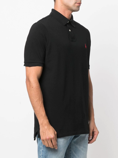 Polo Ralph Lauren Slim Fit Polo Shirt With Classic Collar In Black