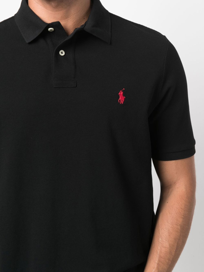 Polo Ralph Lauren Slim Fit Polo Shirt With Classic Collar In Black