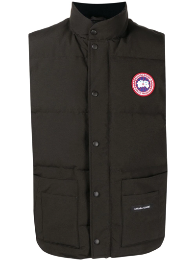 Shop Canada Goose Logo-patch Padded Gilet In Black