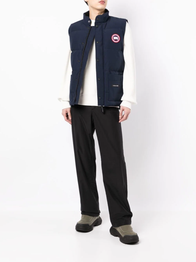 Shop Canada Goose Logo-patch Padded Gilet In Blue
