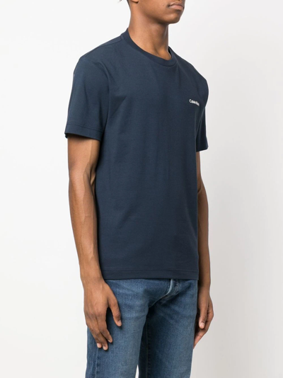 Shop Calvin Klein Micro-logo T-shirt In Blue