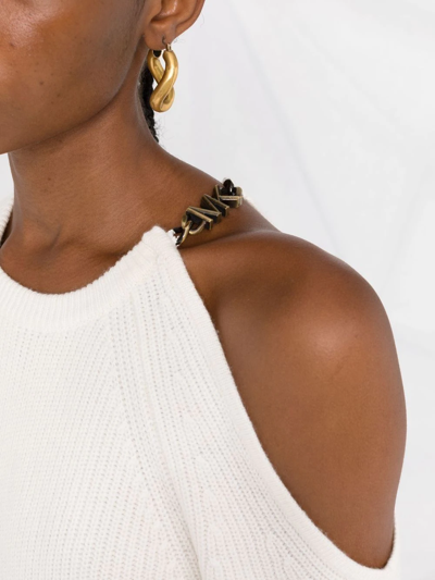 Michael Michael Kors Cold-shoulder Ribbed Jumper In White