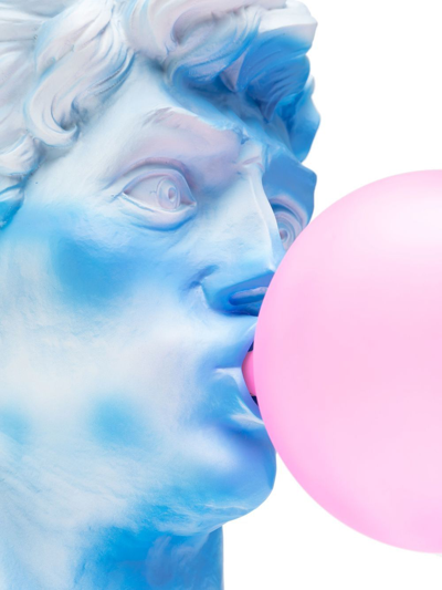 Shop Seletti Bubble-gum Ceramic Head Sculpture In Blue