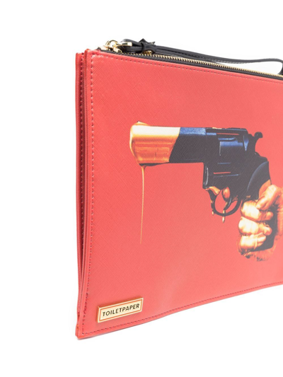 Seletti Graphic-print Wash Bag In Red