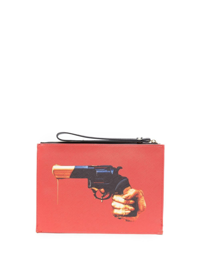 Seletti Graphic-print Wash Bag In Red