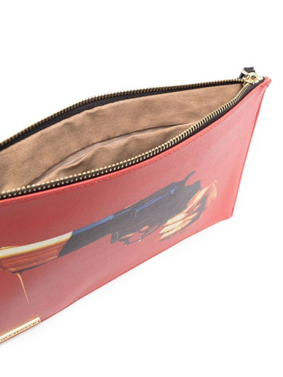 Seletti Graphic-print Wash Bag In Red