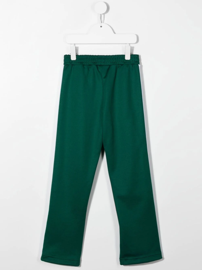 Shop Palm Angels Side-stripe Logo Track Pants In Green