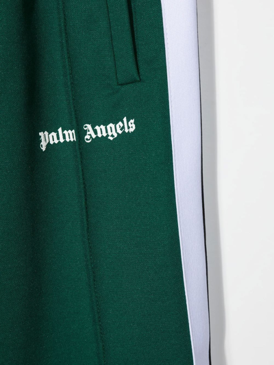 Shop Palm Angels Side-stripe Logo Track Pants In Green