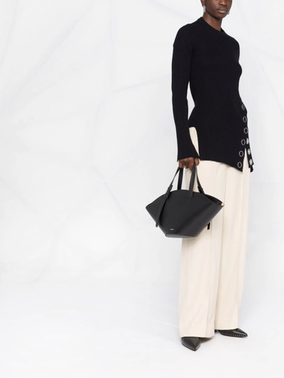 Jil Sander Sombrero Brand-print Leather Tote Bag In Black