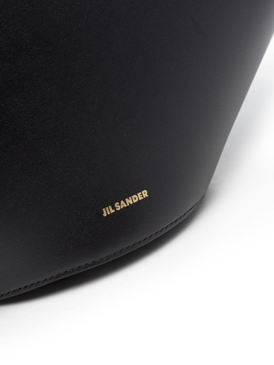 Jil Sander Sombrero Brand-print Leather Tote Bag In Black
