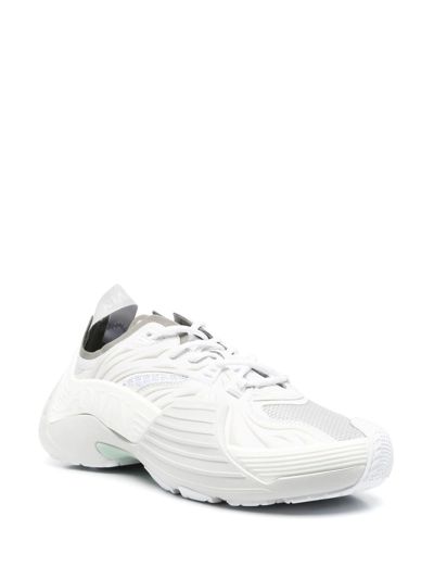 Lanvin Flash-x Mesh Upper Sneakers With Textured Panels In White