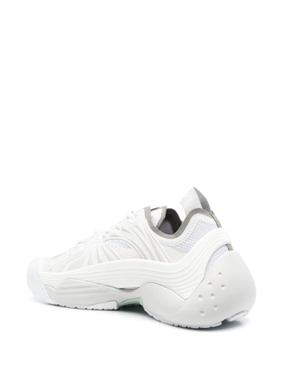 Lanvin Flash-x Mesh Upper Sneakers With Textured Panels In White
