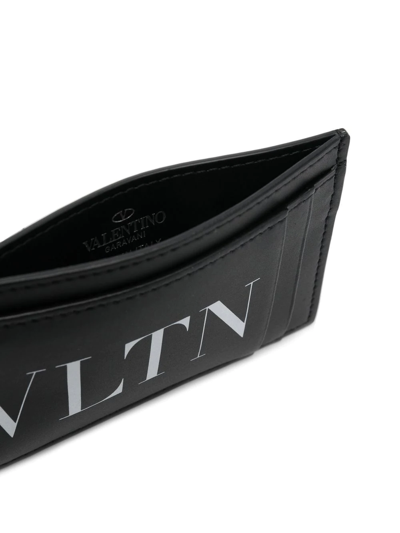 Shop Valentino Vltn Logo Compact Cardholder In Black
