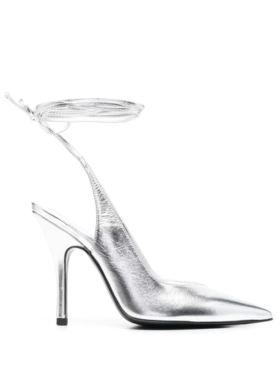 Shop Attico Venus 120mm Pumps In Silver