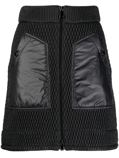 Shop Moncler Quilted A-line Miniskirt In Black