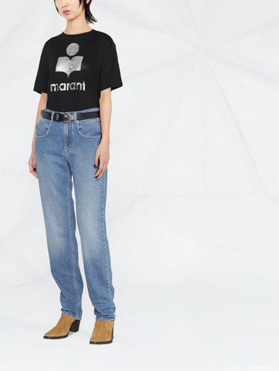 Shop Isabel Marant Étoile Vanda Mid-rise Mom Jeans In Blue