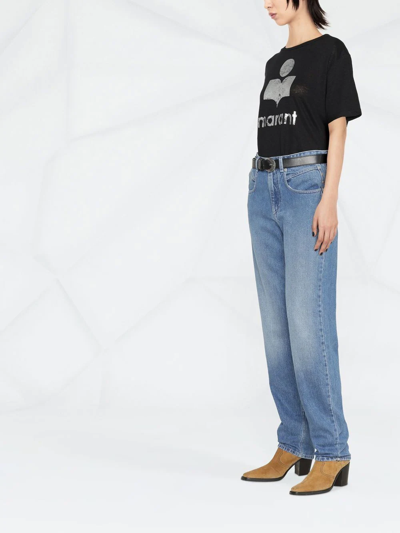 Shop Isabel Marant Étoile Vanda Mid-rise Mom Jeans In Blue