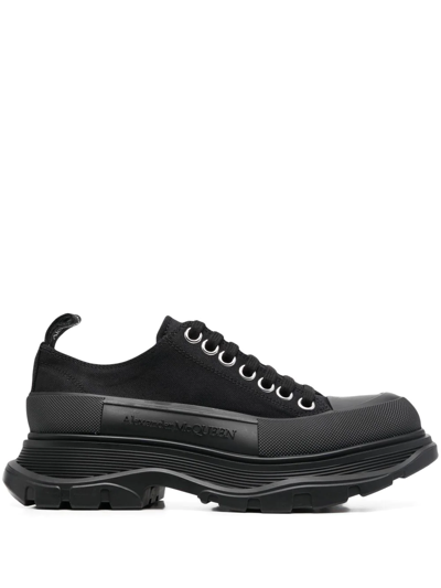 Shop Alexander Mcqueen Tread Slick Lace-up Sneakers In Black