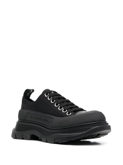 Shop Alexander Mcqueen Tread Slick Lace-up Sneakers In Black